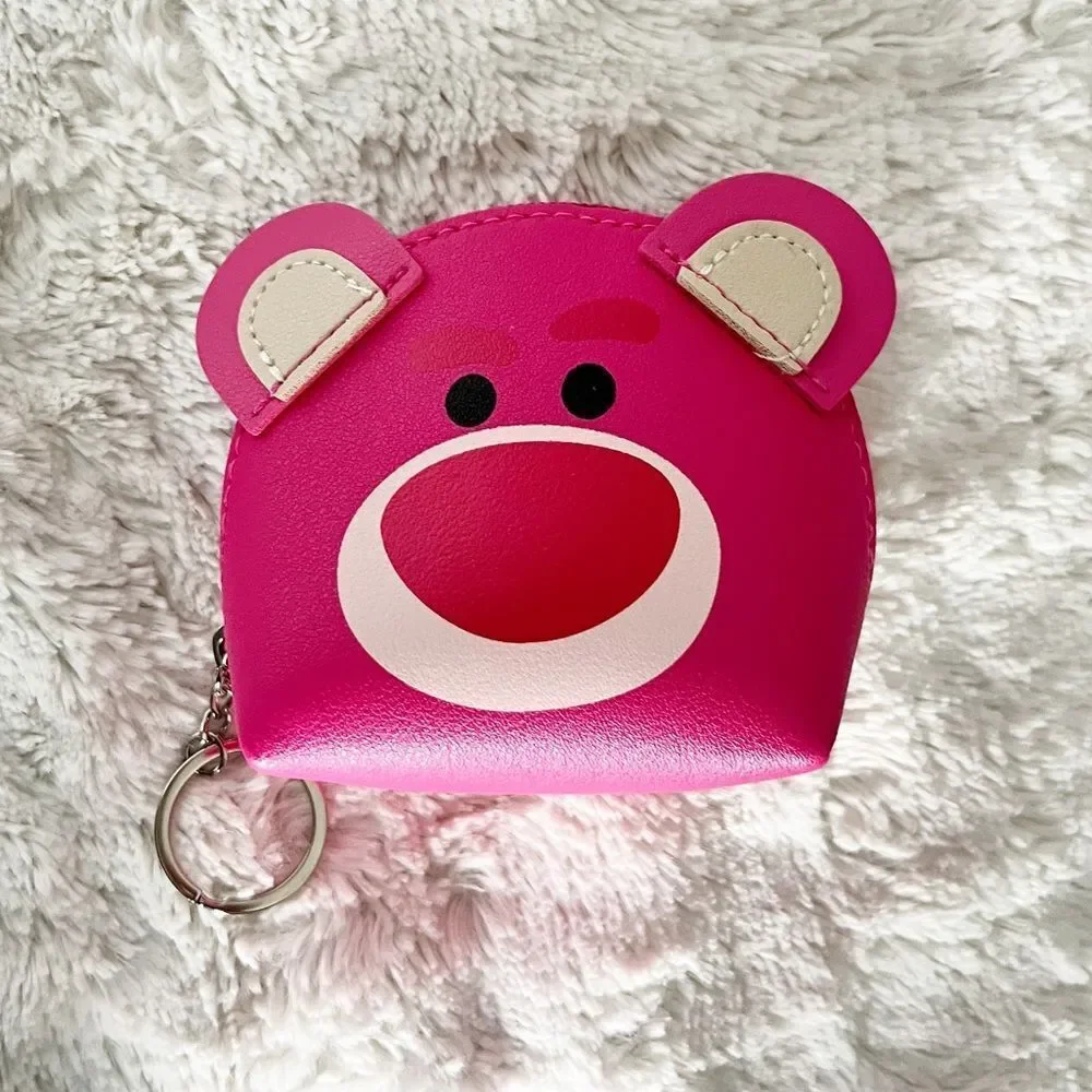 Disney Pink Faux Leather Strawberry Lotso Toy Story Keychain Bag